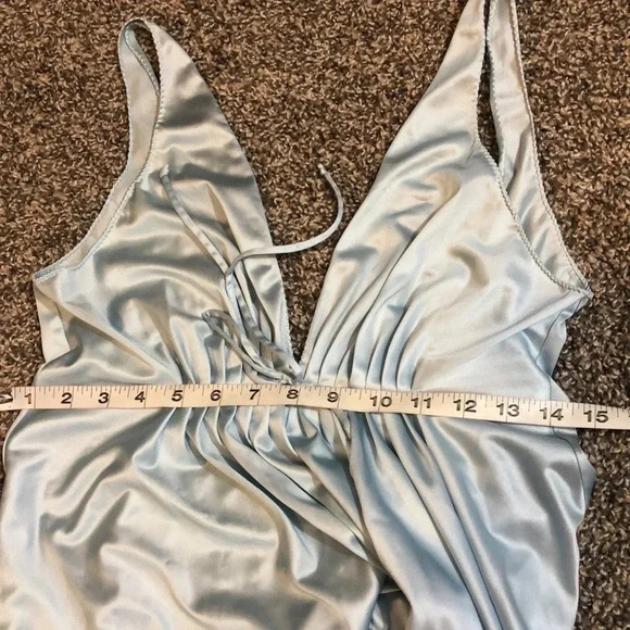 FORMFIT VINTAGE LINGERIE LONG NIGHT GOWN BLUE SLEEVELESS V NECK PLUS SIZE 14/16 - Picture 7 of 8